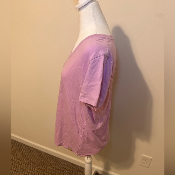 Carhartt Women's T-shirt Large Purple V-Neck Short Sleeve Relaxed Workwear - Picture 2 of 6